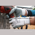 Gant de polyester 13G, gants enroulés en nitrile gris (5029)